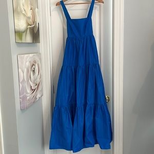 Jcrew brilliant blue maxi with pockets and adjustable straps!